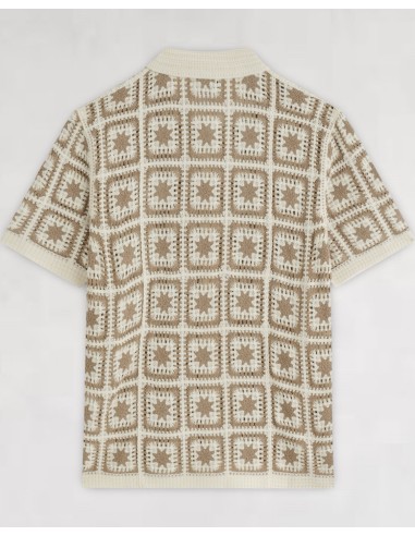 CHEMISETTE A MOTIFS EN CROCHET BEIGE