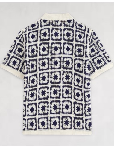 CHEMISETTE A MOTIFS EN CROCHET BLEU...