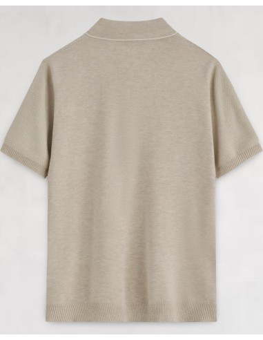 POLO MANCHES COURTES BI-MATIERE BEIGE