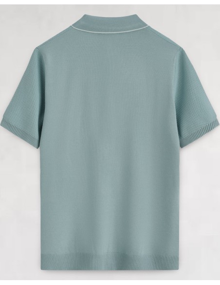 POLO MANCHES COURTES BI-MATIERE VERT D'EAU