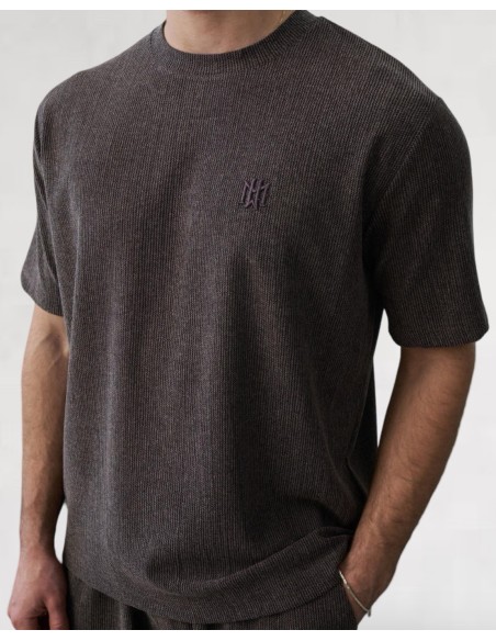 T-SHIRT TEXTURÉ SOUPLE MARRON