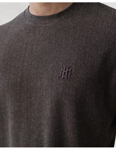 T-SHIRT TEXTURÉ SOUPLE MARRON