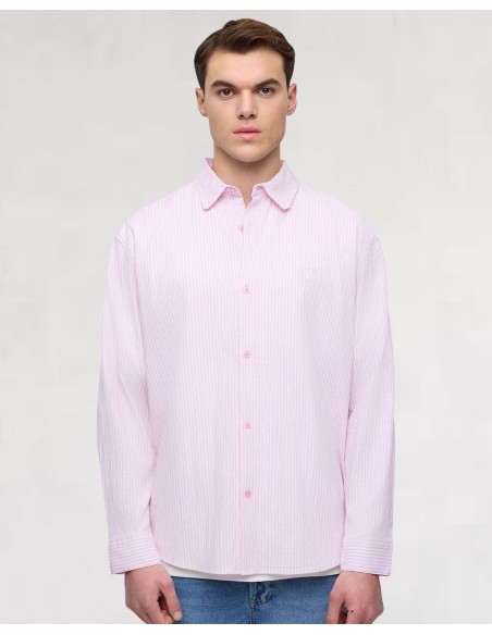 CHEMISE REGULAR FIT À RAYURES ROSE