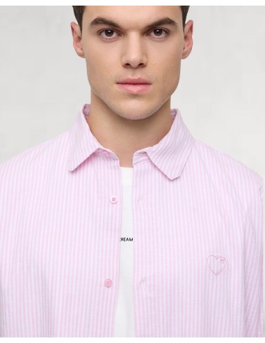 CHEMISE REGULAR FIT À RAYURES ROSE