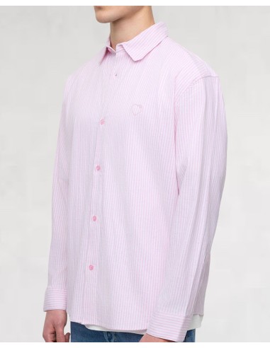 CHEMISE REGULAR FIT À RAYURES ROSE