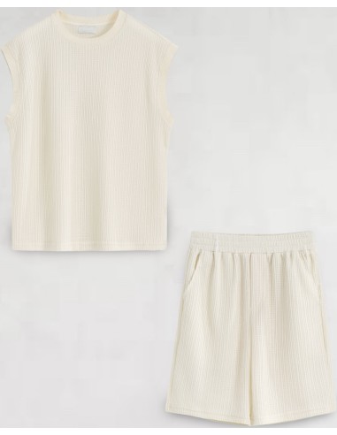 ENSEMBLE SHORT DEBARDEUR ECRU