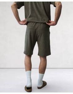 SHORT TEXTURÉ SOUPLE KHAKI 2