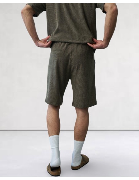 SHORT TEXTURÉ SOUPLE KHAKI