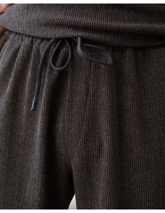 SHORT TEXTURÉ SOUPLE MARRON 2