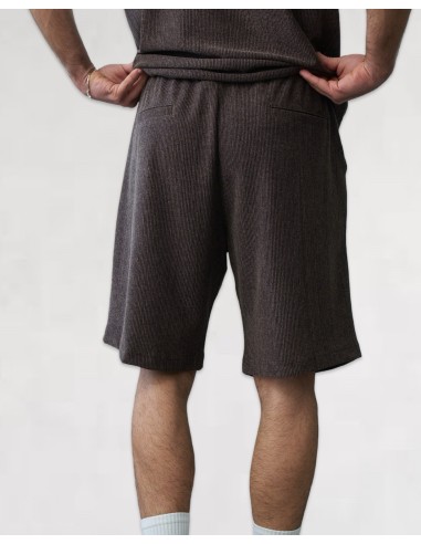 SHORT TEXTURÉ SOUPLE MARRON